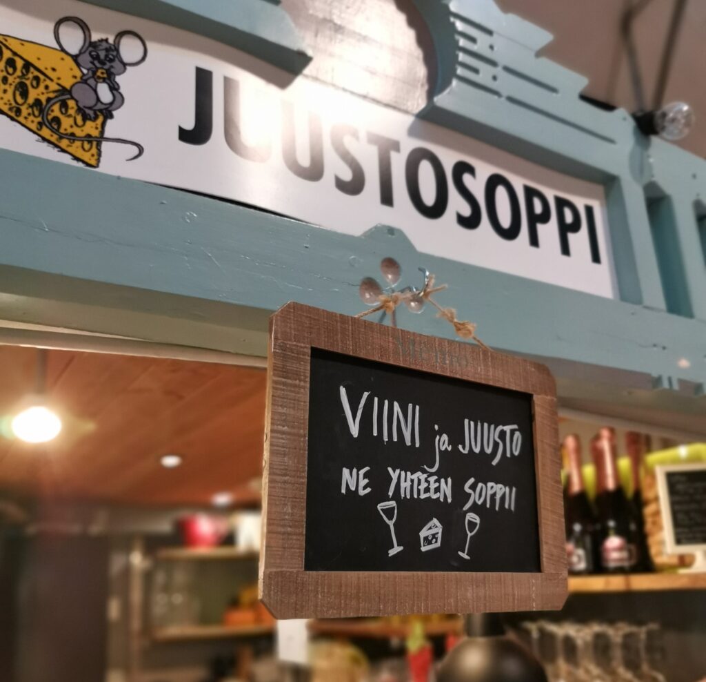 Juustosoppi kyltti