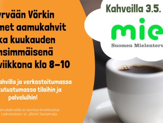 Aamukahvit Tyrvään Vörkillä, teemana mielenterveyden ylläpitäminen