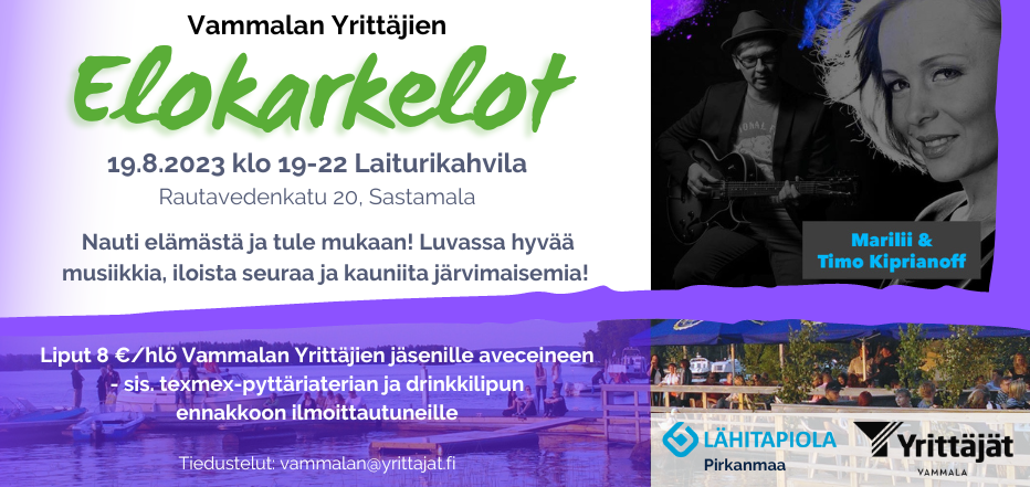 Vammalan Yrittäjien Elokarkelot Laiturikahvilalla - Marilii