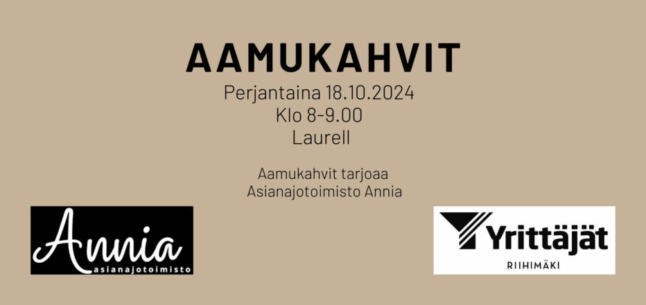 Riihimäen Yrittäjät, Aamukahvit, Asianajotoimisto Annia