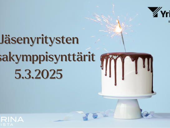 Syntymäpäiväkakku yhdellä sädetikulla koska juhlimme tasakymmeniä täyttäviä yrityksiä